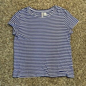 Divided By H&M Women’s Blue and White Striped Blouse Shirt